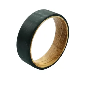 POYA ювелирные изделия 7 мм черное кольцо из углеродного волокна обручальное кольцо Pip Cut для мужчин и женщин бочонок для виски деревянный интерьер комфорт