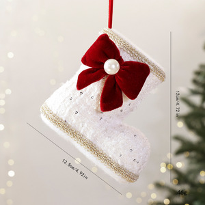 Nouvelles décorations de Noël transfrontalières faites à la main, nœuds papillon à carreaux, clochettes - Décorations modernes et créatives pour sapin de Noël de haute qualité - Product Image 1