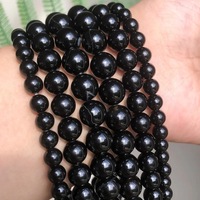 Perles rondes en onyx noir givré facetté 7A, pierres naturelles, perles en vrac pour la fabrication de bijoux, bracelets et boucles d'oreilles DIY, pierres précieuses en gros