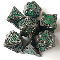 Jeu de dés de compétences Dungeons & Dragons en alliage de zinc métallique, dodecaèdre gravé, durable, pour 6 joueurs, cadeaux en gros, modèle Jianai JJ 10+