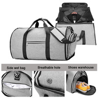 Sac de Voyage Pliable Unisexe en Tissu Oxford Imperméable avec Fermeture Éclair, Motif Géométrique, Personnalisable avec Logo, Idéal pour le Sport, la Salle de Gym et les Week-ends