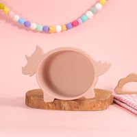 Petite assiette en silicone pour chat et chien, légère et simple, forme arrondie, bol à eau pour chat et dinosaure avec boîte d'emballage
