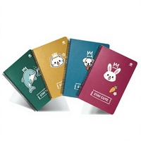 Cuaderno de tapa dura con espiral A4, cubierta con dibujos animados de animales, diario personalizado impreso, papelería escolar y de oficina, venta al por mayor