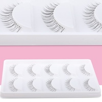 Faux cils faits à la main, prix d'usine, nœuds noués à la main, fibre végétale, bande transparente naturelle, pour une longueur de 8 à 15 mm, 25+ réutilisables, 5