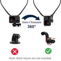 Adaptateur de fixation à crochet en J rotatif à 360° pour montage vertical sur surface, compatible avec GoPro Hero 14 13 12 11 10 9 8 DJI Osmo Action Insta360