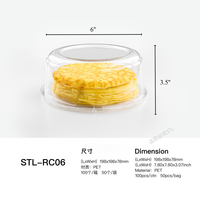 Récipient à gâteau en plastique dôme jetable transparent de 6 à 8 pouces pour aliments écologiques, boîte d'emballage de gâteau ronde transparente en PET avec couvercle