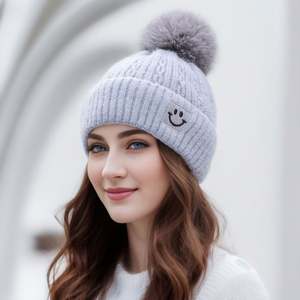 Womens Beanie <b>Hat</b> Mens Womens Warm Winter Embroidery <b>Hats</b> Soft Knit Cuffed Beanie <b>Snow</b> Skull Cap - Product Image 6