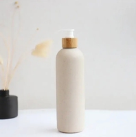 2024 bouteille de paille de blé en plastique écologique personnalisée emballage de cosmétiques de vente chaude avec manipulation de Surface d'impression d'écran