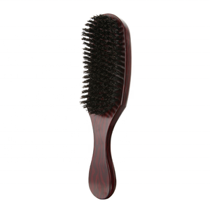 Cepillo de barbero YUNTESI con mango de madera y cerdas de jabalí para afeitar, cuello y barba - 24*5.5cm, logotipo personalizado, práctico y portátil - Product Image 4