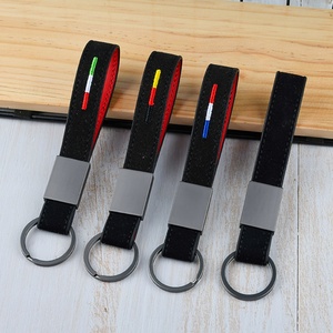 <b>Keyring</b> Manufacturer Wholesale Sublimation Car Leather Key Chain Custom Brand Logo <b>Name</b> Souvenir Promotional PU Leather Keychain - Product Image 1