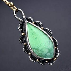 Orecchini vintage a goccia con foglia di loto blu verde, gioielli di moda bohémien da donna - Product Image 4