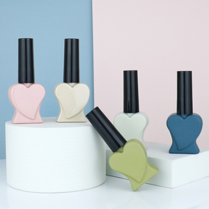 Flacon de vernis à ongles en verre <span class=keywords><strong>vide</strong></span> avec étiquette personnalisée et pinceau, flacons de vernis à ongles en forme de cœur - Product Image 4