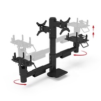 Solution de support de moniteur sur pied réglable en hauteur pour comptoir de caisse/reception d'hôtel