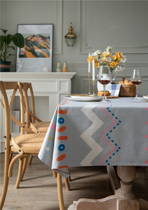 Nappe Hermine rectangulaire 100% coton 60 x 90 pouces, nappe réutilisable décorative pour salle à manger, cuisine - Product Image 3