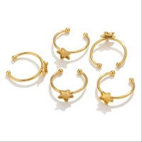 Bague ouverte ajustable en acier inoxydable plaqué or 18 carats avec base à sertir, pour la création de bijoux fantaisie, fournitures de fabrication de bijoux pour femmes
