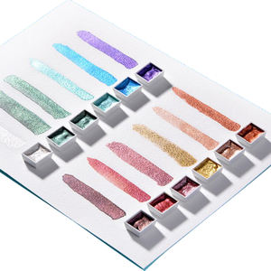 Ensemble <span class=keywords><strong>de</strong></span> peinture aquarelle nacrée 18/20/40 couleurs Pigments <span class=keywords><strong>de</strong></span> couleur métallique scintillants - Product Image 3