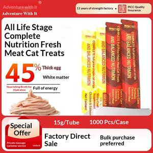 Adventure Its Staple Cat Strips 15g <span class=keywords><strong>Nourriture</strong></span> humide complète et équilibrée pour chats au poulet, saumon et lapin, sans céréales, riche en protéines - Product Image 2