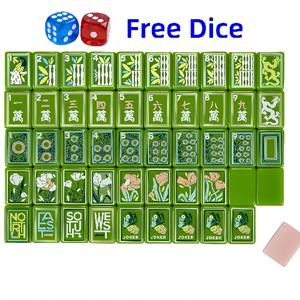Portable Durable 1.24*0.91*0.63 Inch 4 Layer Engraved Melamine Luxury 160 <b>Set</b> America <b>Mahjong</b> Tiles for Travel Entertainment - Product Image 2