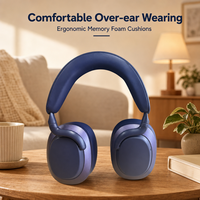 Casque audio sans fil supra-auriculaire populaire noir pour jeux, avec haut-parleurs de 40 mm, suppression du bruit, audiophile, pour téléphone portable