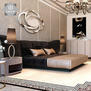 PIAZZA telaio in legno massello letto <span class=keywords><strong>matrimoniale</strong></span> con visione stand e cuscino <span class=keywords><strong>testiera</strong></span> doppia re nero formato della moderna in vera pelle letto - Product Image 3