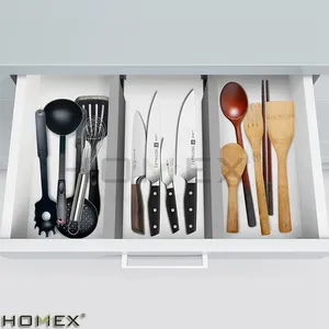 12,2 "bis 17,3" verstellbare Bambus schubladen teiler Organisatoren Schub laden <span class=keywords><strong>Trenner</strong></span> für Utensilien, Kommode, Kleidung - Product Image 3