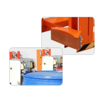 Attache pour chariot élévateur de type monté, plus stable, capacité 500-2000 kg, avec double griffe pour fûts d'huile et ceinture en caoutchouc