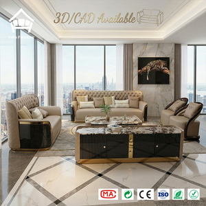 Sofá Seccional Chesterfield de Cuero con Diamantes de Lujo 1+<span class=keywords><strong>2</strong></span>+<span class=keywords><strong>3</strong></span>, Juego de Muebles Lacados de Alto Brillo para Sala de Estar de Mansiones - Product Image 1