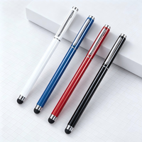 Stylos tactiles, stylo pratique pour écran résistif, promotion commerciale, stylos exécutifs, logo personnalisé, stylo gel métallique fin, bleu 0,5 mm