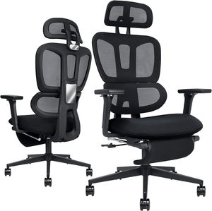 Ergonomic Lift <b>Chair</b> with Foot Rest High <b>Back</b> Office <b>Chair</b> with Dynamic Lumbar <b>Support</b> 2D Headrest Adjustable 4D Armrest Swivel - Product Image 1