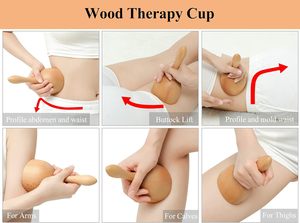 Outil de raclage en forme de tasse personnalisé, outil de massage des tendons, soulagement de la fatigue, brosse de massage en bois pour le corps entier, masseur d'acupression - Product Image 3