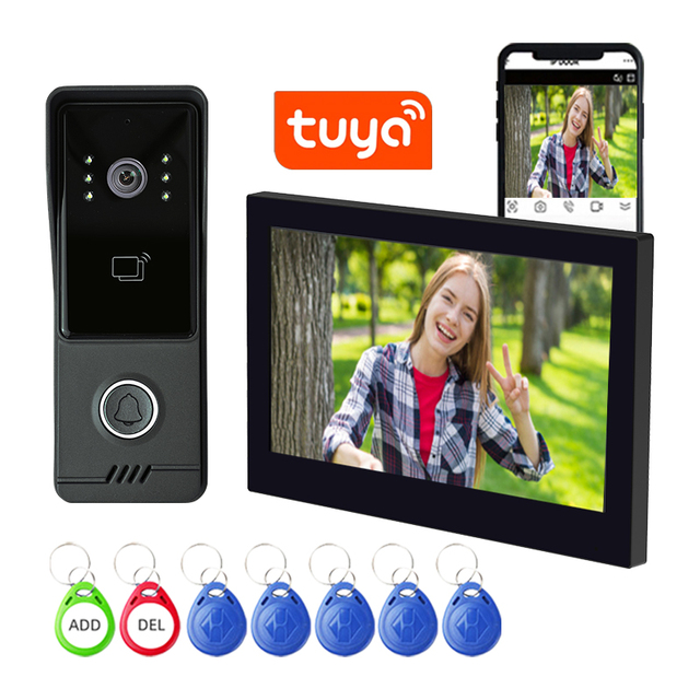 Video Doorbell Intercom System with 1080P Support 7-Inch Touch Screen Motion Detection WiFi Video Door Phone