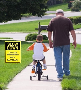 Nóng bán giảm tốc độ làm chậm tại Ngã tư này là khu phố của chúng tôi không phải là một đường đua nhôm dấu hiệu không thấm nước - Product Image 6