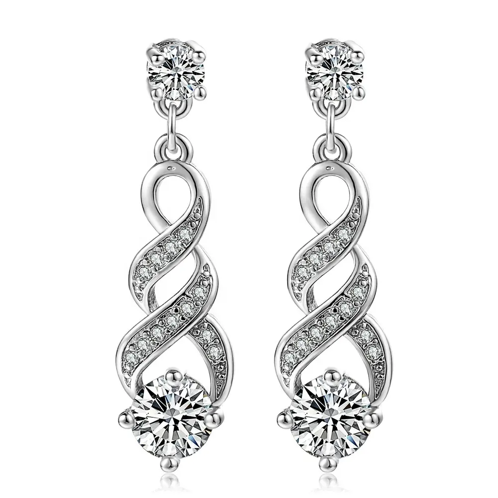 Trang Trí Nghệ Thuật Cho Nữ, Hoa Tai Xỏ Khuyên Hình Giọt Nước, Hình Giọt Nước, Bằng Đá Cubic Zirconia, Dành Cho Đám Cưới Cô Dâu E544