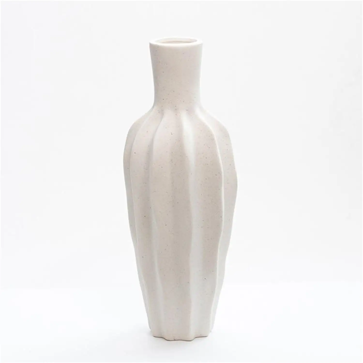 White Crinkle Ceramic Vase, Modern Home Decor, Minimalist , Pampas Grass , Office Desk ,Fireplace, Bedroom, Kitchen, Living Room