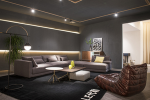 أريكة فاخرة تصميم إيطالي لغرفة المعيشة, أريكة من القماش على شكل حرف L باللون الرمادي - Product Image 6