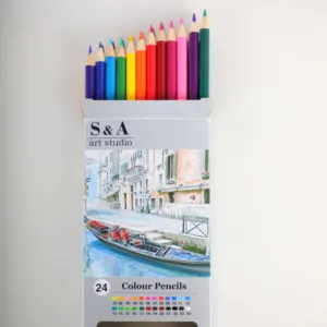 プロのオイルベースの色鉛筆大人用の24色鉛筆、塗り絵用のアート色鉛筆、描画アート