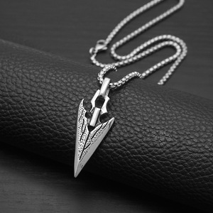 Collar <span class=keywords><strong>de</strong></span> Acero Inoxidable con Colgante <span class=keywords><strong>de</strong></span> Punta <span class=keywords><strong>de</strong></span> Flecha Vintage para Hombre, Estilo Punk Hip Hop, Cadena con Punta <span class=keywords><strong>de</strong></span> Lanza, Regalo para <span class=keywords><strong>Chicos</strong></span>, ALN26032129 - Product Image 2