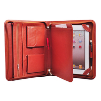 Fashion brown viaggi d'affari portafogli in vera pelle portafoglio in espansione cartelle zip intorno pad caso dell'elemento del regalo