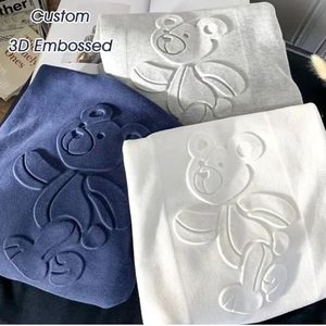 Áo thun nam chất lượng cao 100% cotton 260gsm, logo nổi 3D tùy chỉnh, kiểu dáng rộng rãi, họ<span class=keywords><strong>a</strong></span> tiết trơn, thiết kế tùy biến - Product Image 3