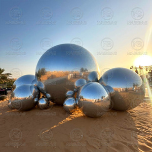 Bạc Inflatable gương bóng nổi lớn bóng bóng hai lớp PVC Vàng gương bóng <span class=keywords><strong>Sphere</strong></span> cho Giáng sinh tổ chức sự kiện trang trí - Product Image 1