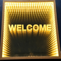 Prix d'usine, enseigne au néon LED personnalisée en acrylique 3D, forme et couleur personnalisées, à suspendre au mur, lettres miroir infini
