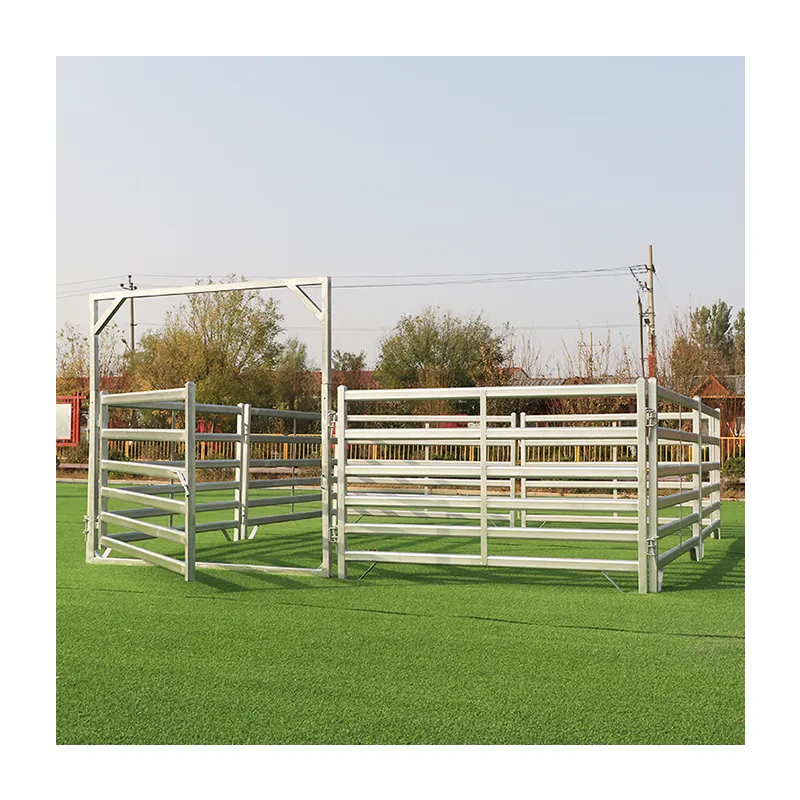 Factory price Hot dipped Farm Field Livestock Corral Sheep Horse Pen cattle panel Oval Pipe Lowest Price Long Life steel gate