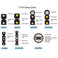 Cable de fibra óptica para exteriores Ftth Multicore 2 4 6 Core 2 Core Ftth Fiber Drop Cable 2 Core