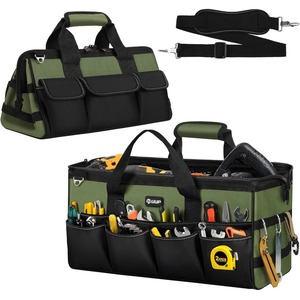 Sac de rangement multi-usages pour la maison, résistant à l'usure, épais, 15 pouces, 16 poches, organisateur d'outils portable avec bandoulière - Product Image 1