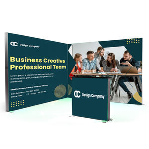 Stand de Exhibición de Aluminio Plegable, Exhibidor de Tela Tensada para <span class=keywords><strong>Ferias</strong></span> Comerciales, 3x2 3x3 Metros, Stand de Exhibición con Caja de Luz - Product Image 1