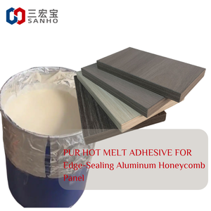 Adhesivo de banda de borde de múltiples aplicaciones Pegamento de banda de borde adhesivo de fusión en caliente <span class=keywords><strong>PUR</strong></span> para máquina de bandas de borde de carpintería - Product Image 6