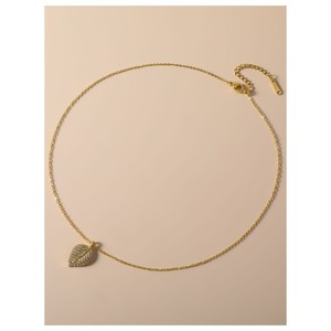 Pearl Shining Leaf <b>Necklace</b> Earrings Set Micro Inlaid Copper Alloy Everyday Wear Jewelry - Product Image 4