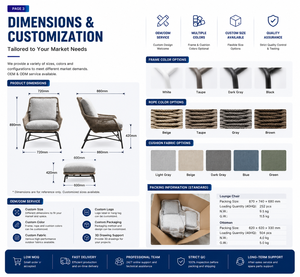 Ensemble de canapés d'extérieur modernes <span class=keywords><strong>en</strong></span> aluminium, tressés <span class=keywords><strong>en</strong></span> corde, imperméables, avec ottoman assorti, personnalisation bicolore, ergonomique et confortable - Product Image 5