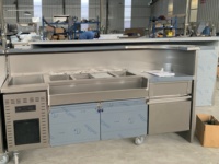 Table de bar professionnelle en acier inoxydable, station à cocktails, réfrigérateur à double température, personnalisé pour une utilisation commerciale en bar