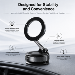 Soporte Magnético para Teléfono <span class=keywords><strong>de</strong></span> <span class=keywords><strong>Coche</strong></span> <span class=keywords><strong>de</strong></span> Aleación <span class=keywords><strong>de</strong></span> Aluminio CNC, Brazo Ajustable con Rotación <span class=keywords><strong>de</strong></span> 360 Grados, Base <span class=keywords><strong>de</strong></span> Succión Reutilizable, Multifunción, RoHS REACH - Product Image 1